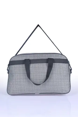 Nil-01 Unısex Havlu Kumaş Hostes Valiz Seyahat Tatil Spor Hastane Çok Gözlü El Ve Omuz Çantası Kabin-A.GRİ - 3