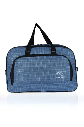 Nil-01 Unısex Havlu Kumaş Hostes Valiz Seyahat Tatil Spor Hastane Çok Gözlü El Ve Omuz Çantası Kabin-AÇIK MAVİ - FIYAKA (1)