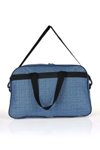 Nil-01 Unısex Havlu Kumaş Hostes Valiz Seyahat Tatil Spor Hastane Çok Gözlü El Ve Omuz Çantası Kabin-AÇIK MAVİ - 3