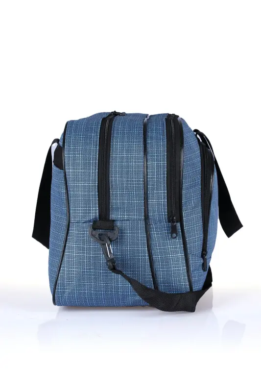 Nil-01 Unısex Havlu Kumaş Hostes Valiz Seyahat Tatil Spor Hastane Çok Gözlü El Ve Omuz Çantası Kabin-AÇIK MAVİ - 4