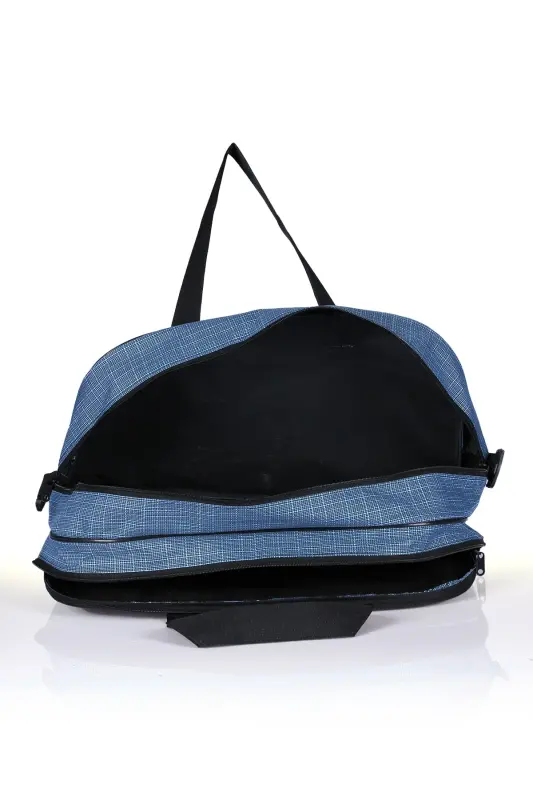 Nil-01 Unısex Havlu Kumaş Hostes Valiz Seyahat Tatil Spor Hastane Çok Gözlü El Ve Omuz Çantası Kabin-AÇIK MAVİ - 5