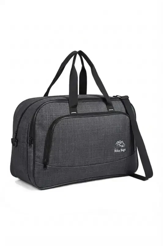 Nil-01 Unısex Havlu Kumaş Hostes Valiz Seyahat Tatil Spor Hastane Çok Gözlü El Ve Omuz Çantası Kabin-FÜME - 1