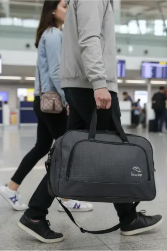 Nil-01 Unısex Havlu Kumaş Hostes Valiz Seyahat Tatil Spor Hastane Çok Gözlü El Ve Omuz Çantası Kabin-FÜME - 3