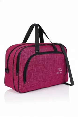 Nil-01 Unısex Havlu Kumaş Hostes Valiz Seyahat Tatil Spor Hastane Çok Gözlü El Ve Omuz Çantası Kabin-PEMBE 