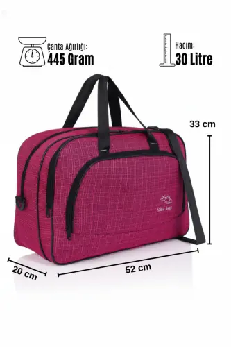 Nil-01 Unısex Havlu Kumaş Hostes Valiz Seyahat Tatil Spor Hastane Çok Gözlü El Ve Omuz Çantası Kabin-PEMBE - 5