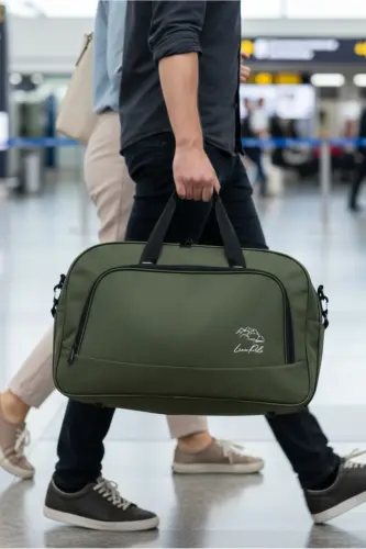 Nil-01 Unısex Havlu Kumaş Hostes Valiz Seyahat Tatil Spor Hastane Çok Gözlü El Ve Omuz Çantası Kabin-YEŞİL - FIYAKA (1)