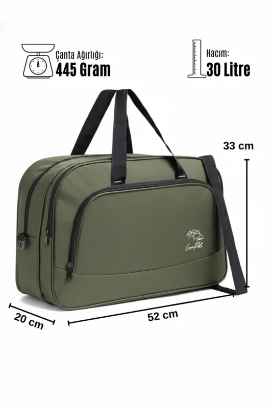 Nil-01 Unısex Havlu Kumaş Hostes Valiz Seyahat Tatil Spor Hastane Çok Gözlü El Ve Omuz Çantası Kabin-YEŞİL - 5