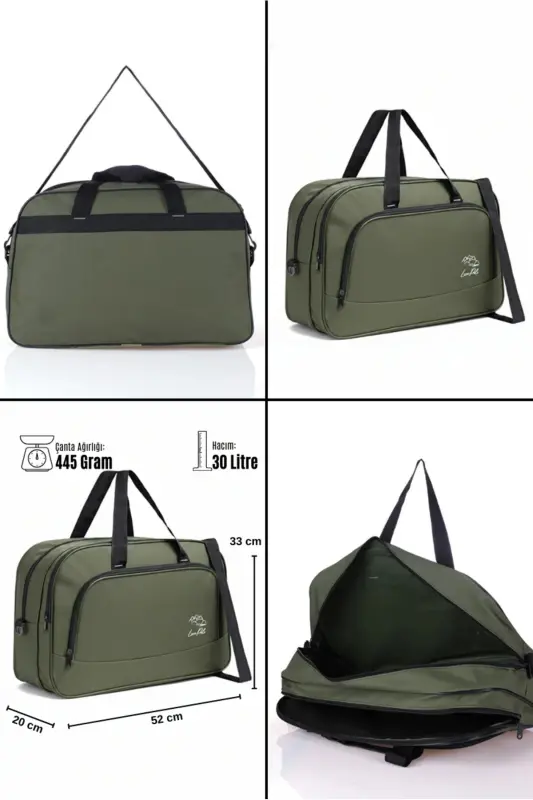 Nil-01 Unısex Havlu Kumaş Hostes Valiz Seyahat Tatil Spor Hastane Çok Gözlü El Ve Omuz Çantası Kabin-YEŞİL - 6