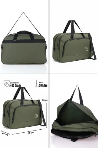 Nil-01 Unısex Havlu Kumaş Hostes Valiz Seyahat Tatil Spor Hastane Çok Gözlü El Ve Omuz Çantası Kabin-YEŞİL - 6