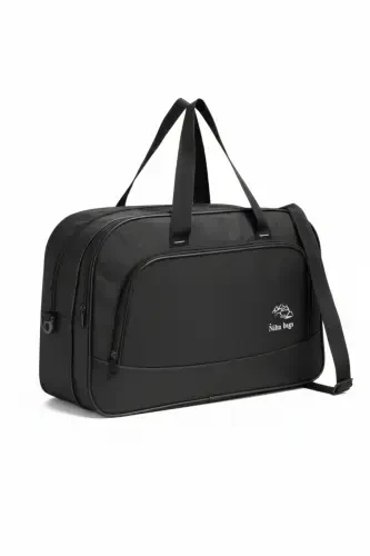 nil-01 UNISEX ТКАНЬ ДЛЯ ПОЛОТЕНЕЦ БОРТПРОВОДНИК ЧЕМОДАН ПУТЕШЕСТВИЕ ОТДЫХ СПОРТ БОЛЬНИЦА МНОГОКАРМАННАЯ РУЧНАЯ И ПЛЕЧЕВАЯ СУМКА САЛОН-Полотенце Черный - 1