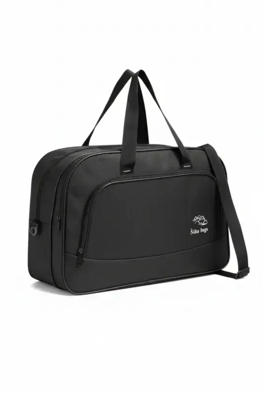 nil-01 UNISEX ТКАНЬ ДЛЯ ПОЛОТЕНЕЦ БОРТПРОВОДНИК ЧЕМОДАН ПУТЕШЕСТВИЕ ОТДЫХ СПОРТ БОЛЬНИЦА МНОГОКАРМАННАЯ РУЧНАЯ И ПЛЕЧЕВАЯ СУМКА САЛОН-Полотенце Черный - 1