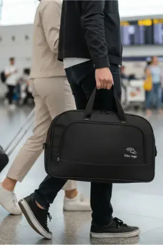 nil-01 UNISEX ТКАНЬ ДЛЯ ПОЛОТЕНЕЦ БОРТПРОВОДНИК ЧЕМОДАН ПУТЕШЕСТВИЕ ОТДЫХ СПОРТ БОЛЬНИЦА МНОГОКАРМАННАЯ РУЧНАЯ И ПЛЕЧЕВАЯ СУМКА САЛОН-Полотенце Черный - FIYAKA (1)