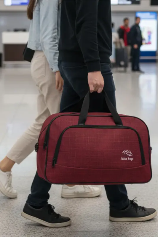 Nil-01 Unisex Towel Fabric Cabin Suitcase Travel Vacation Sport Hospital Multi-Pocket Hand and Shoulder Bag - 2