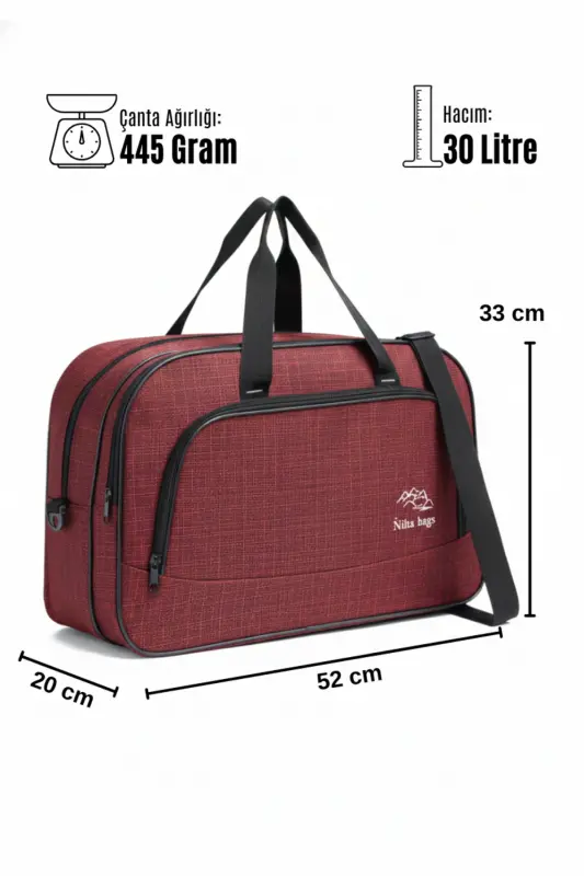 Nil-01 Unisex Towel Fabric Cabin Suitcase Travel Vacation Sport Hospital Multi-Pocket Hand and Shoulder Bag - 6