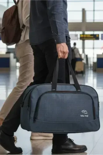 Nil-01 Unisex Towel Fabric Hostess Suitcase Travel Vacation Sport Hospital Multi-Pocket Hand And Shoulder Bag Cabin - 1