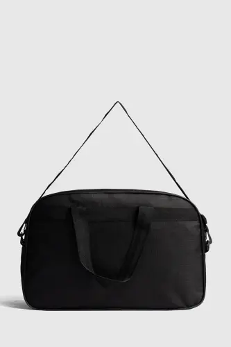 nil-01 UNISEX TOWEL FABRIC HOSTESS SUITCASE TRAVEL VACATION SPORTS HOSPITAL MULTI-POCKET HAND AND SHOULDER BAG CABIN-Towel Black - 3