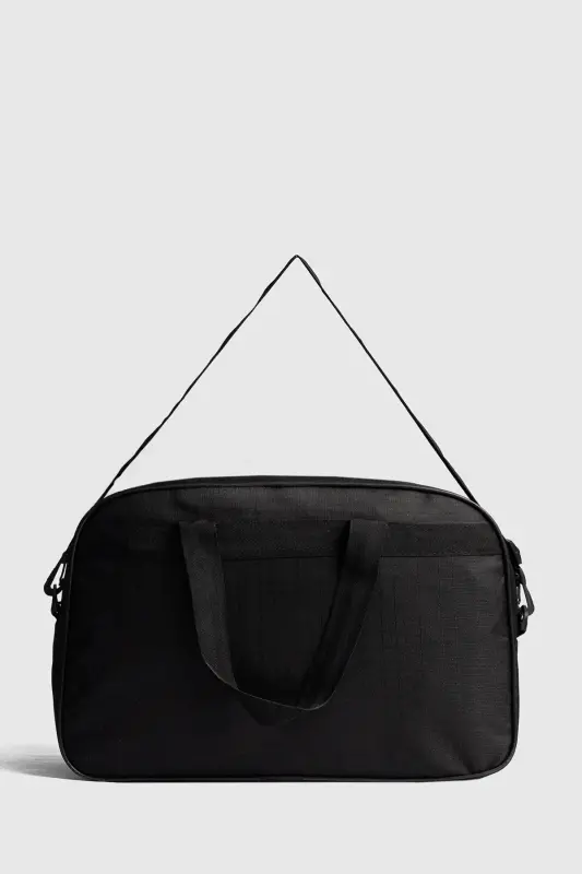 nil-01 UNISEX TOWEL FABRIC HOSTESS SUITCASE TRAVEL VACATION SPORTS HOSPITAL MULTI-POCKET HAND AND SHOULDER BAG CABIN-Towel Black - 3