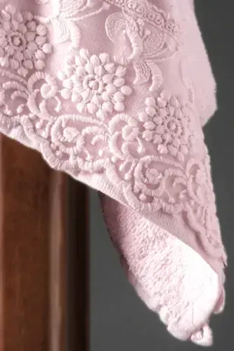 Nilüfer 4 Pcs Boxed Velvet Lace Towel Set | Bath Set | Dowry Set - 5