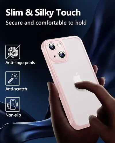 NINDOO iPhone 15 Plus uchun pushti ayollar va qizlar uchun g'ilof, iPhone 15 Plus uchun ingichka telefon g'ilofi ekran himoyachisi bilan, Protector Funda para Cover iPhone 15 Plus iohone 15plus himoya (pushti) - 6