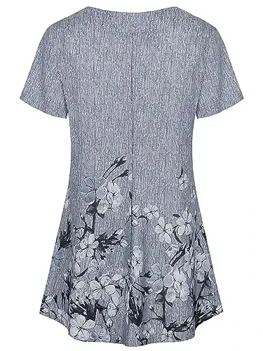 Ninedaily Ayollar Tunikasi Yozgi Qisqa Yengli Top Bo'sh V Bo'yin Kiyimli Ko'ylak Bluzka - 2