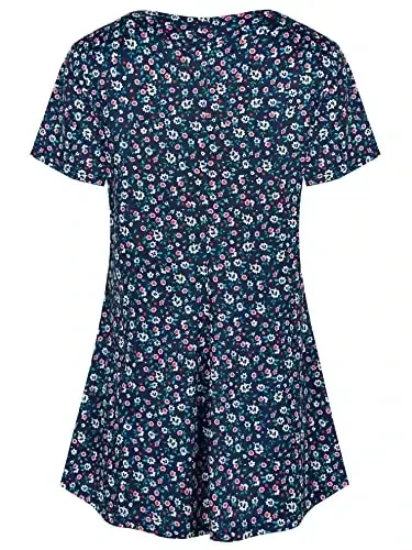 Ninedaily Women's Tunic Summer Short Sleeve Top Loose V Neck Dressy Shirt Blouse - 2