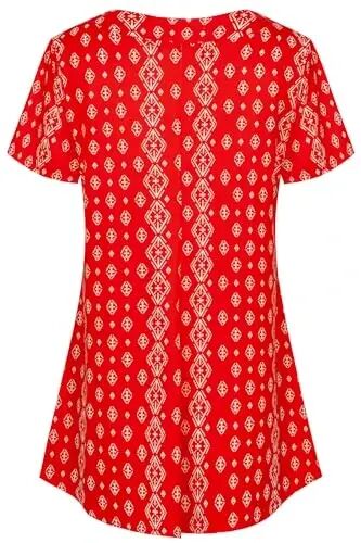 Ninedaily Women's Tunic Summer Short Sleeve Top Loose V Neck Dressy Shirt Blouse - 4
