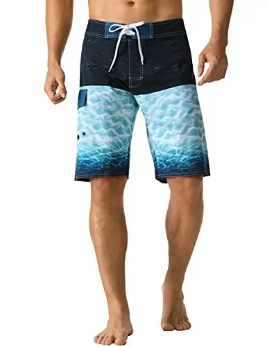 ninovino Men's Sportwear Swim Trunks Quick Dry Board Shorts with Lining 