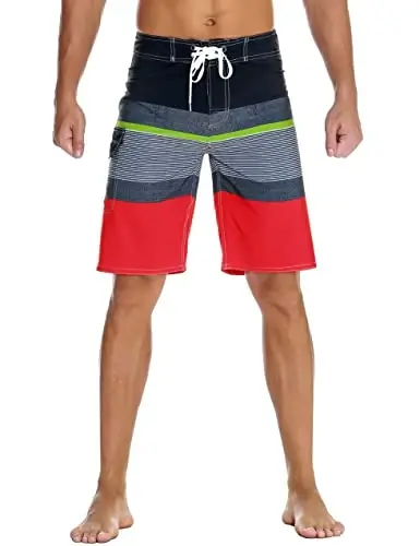 ninovino Men's Sportwear Swim Trunks Quick Dry Board Shorts with Lining 