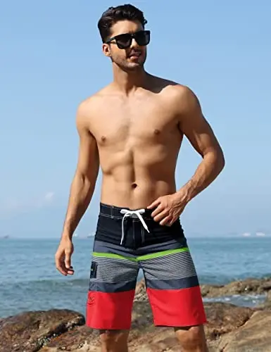 ninovino Men's Sportwear Swim Trunks Quick Dry Board Shorts with Lining - 4