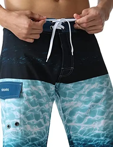 ninovino Men's Sportwear Swim Trunks Quick Dry Board Shorts with Lining - 4