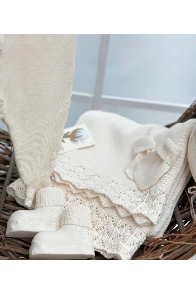 NİPPERLAND KIZ BEBEK KENARLARI AJURLU 5Lİ SET-KREM - NIPPERLAND (1)