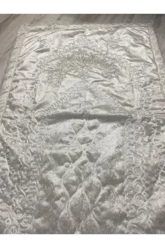 Nişan Seccade Takımı Fransız Dantelli 4 Parça Seccade Seti Söz Nişan Seti Seccade Takımı-Krem - ÇT ÇEYIZCI TEKSTIL (1)