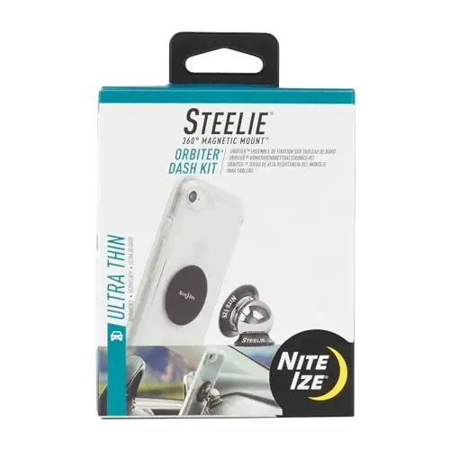 Nite Ize Steelie Orbiter Dash Kit - Magnetic Dashboard Phone Mount - Easy-to-Use & Durable Cell Phone Car Holder - 1
