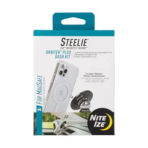 Nite Ize Steelie Orbiter Plus Dash Mount - Magnetic Phone Mount for Car Dashboards - Car Dashboard & Cell Phone Accessories - Neodymium Magnets - 5