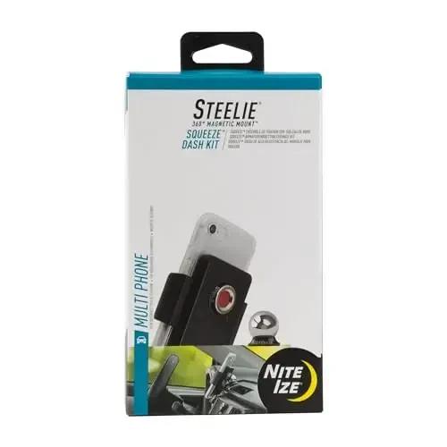Nite Ize Steelie Squeeze Dash Kit - Avtomobil paneliga o'rnatiladigan magnitli telefon ushlagichi - Avtomobillar uchun sozlanishi telefon ushlagichi - Apple MagSafe iPhone va aksessuarlari bilan mos keladi - 1