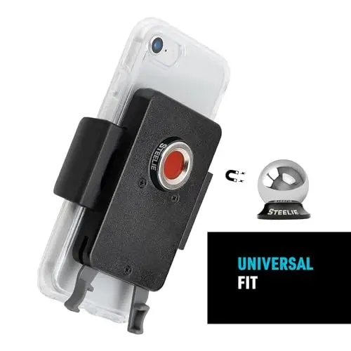 Nite Ize Steelie Squeeze Dash Kit - Magnetic Cell Phone Holder for Car Dashboard - Adjustable Phone Holder for Cars - Compatible with Apple MagSafe iPhones & Accessories - 3