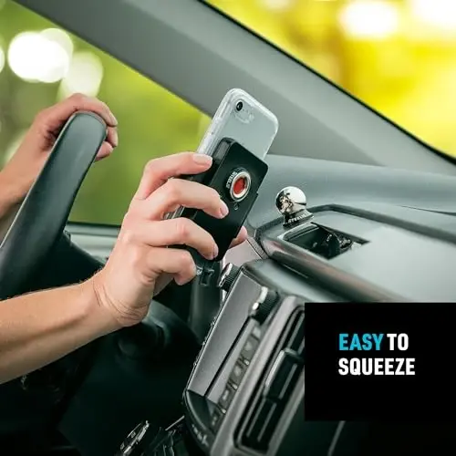 Nite Ize Steelie Squeeze Dash Kit - Magnetic Cell Phone Holder for Car Dashboard - Adjustable Phone Holder for Cars - Compatible with Apple MagSafe iPhones & Accessories - 4