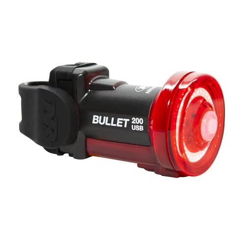 NiteRider Bullet 200 Bike Tail Light USB Rechargeable Powerful LED Rear Light Daylight Visible Easy to Install Road City Commuting Cycling Safety Flash 200 Lumens Day + Night Riding Bicycle Visibility - 1