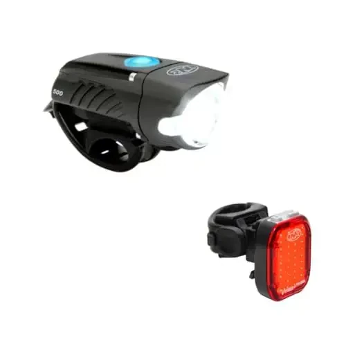 NiteRider Swift 500 Front Bike Light Vmax+ 150 Rear Bike Light Combo Pack - USB Rechargeable Bicycle Headlight LED Front Light Easy to Install Water Resistant Road Commuting Cycling Safety Flashlight - 1