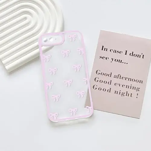 NITITOP Compatible with iPhone 11 Pro Case Cute Clear Durable Ribbon Bowknot Pattern for Girls Women Soft TPU Transparent Full Camera Lens Shockproof Protective Phone Cover - Pink - 3