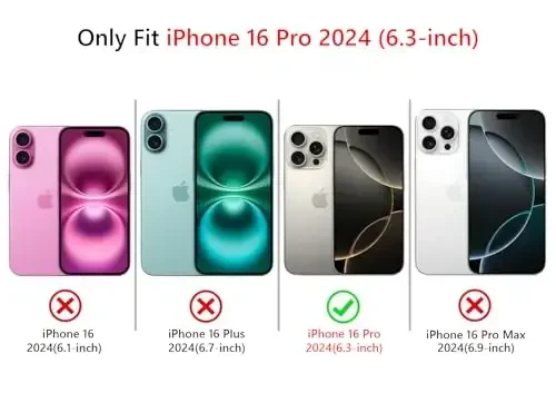 NITITOP Compatible with iPhone 16 Pro Case Cute Clear Bowknot Design for Women Girls Red Bow Ribbon Soft Fit Slim Stylish Protective Phone Cover - Red - 6