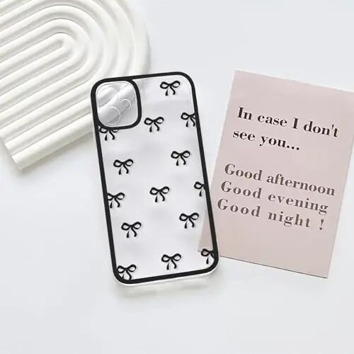 NITITOP for iPhone 11 Case Cute Ribbon Bow - Black | Aesthetics, Clear, Durable bowknot, Full camera lens, For woman girl, Soft TPU, Shockproof, Waterproof - 3