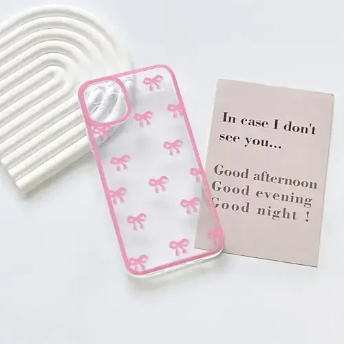 NITITOP iPhone 11 Pro Max bilan mos keladigan G'ilof Chiroyli Shaffof Bardoshli lenta Kamoncha naqshli Qizlar Ayollar uchun Yumshoq TPU Shaffof To'liq Kamera Lenza zarbaga chidamli himoya telefon qopqog'i - Pushti Qizil - 3