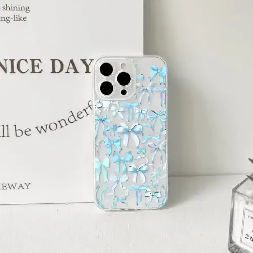 NITITOP iPhone 12 Pro uchun mos keladigan g‘ilof Ayollar qizlar uchun yoqimli tiniq bant dizayni Moviy bantli lenta Yumshoq tor o‘rnatilgan nozik zamonaviy himoya telefon qopqog‘i - Moviy - 6