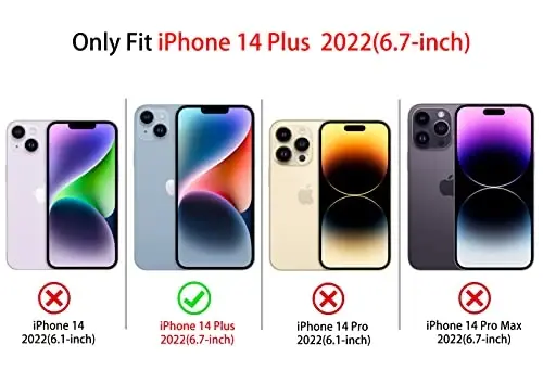 NITITOP iPhone 14 Plus uchun mos keladigan g‘ilof Yoqimli shaffof chidamli lenta Kamoncha naqshli qizlar ayollar uchun yumshoq TPU shaffof to‘liq kamera linzalari zarbga chidamli himoya telefon qopqog‘i - Pushti 