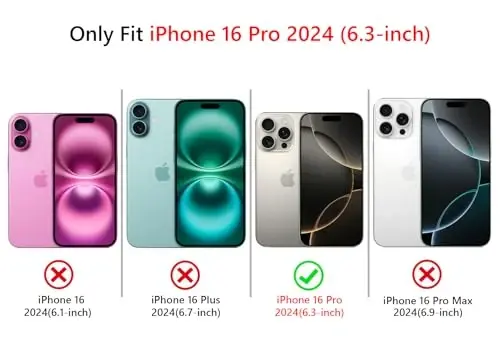 NITITOP Compatible with iPhone 16 Pro Case Cute Clear Durable Ribbon Bowknot Pattern for Girls Women Soft TPU Transparent Full Camera Lens Shockproof Protective Phone Cover - Blue 
