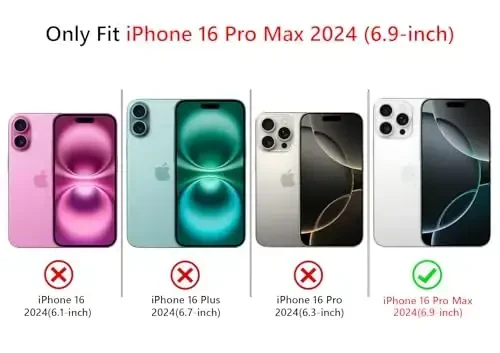 NITITOP Compatible with iPhone 16 Pro Max Case Cute Clear Durable Ribbon Bowknot Pattern for Girls Women Soft TPU Transparent Full Camera Lens Shockproof Protective Phone Cover - Pink - 6