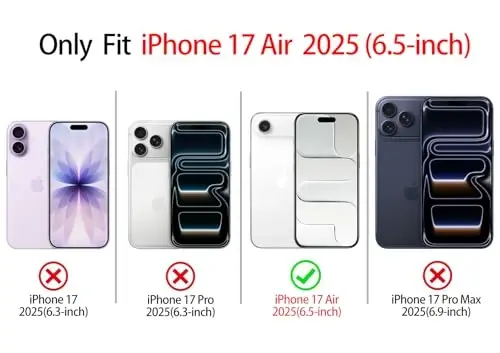 NITITOP iPhone 17 Air g'ilofi uchun mos, qizlar va ayollar uchun yoqimli shaffof chidamli lenta kamon naqshli yumshoq TPU shaffof to'liq kamera linzalari zarbga chidamli himoya telefon qopqog'i - qora - 3