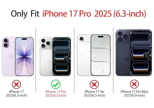 NITITOP iPhone 17 Pro Max uchun mos keladigan g‘ilof, qizlar va ayollar uchun chiroyli, tiniq, bardoshli lenta kamon naqshli, yumshoq TPU shaffof to‘liq kamera linzali zarbga chidamli himoya telefon qopqog‘i - Qora - 3