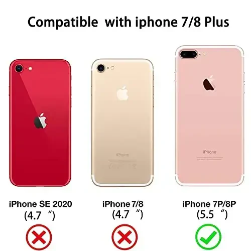 NITITOP iPhone 7 Plus / 8 Plus uchun mos keladigan g'ilof, qizlar va ayollar uchun yoqimli tiniq chidamli lenta kamon naqshli yumshoq TPU shaffof to'liq kamera linzalari zarbga chidamli himoya telefon qopqog'i - pushti - 5